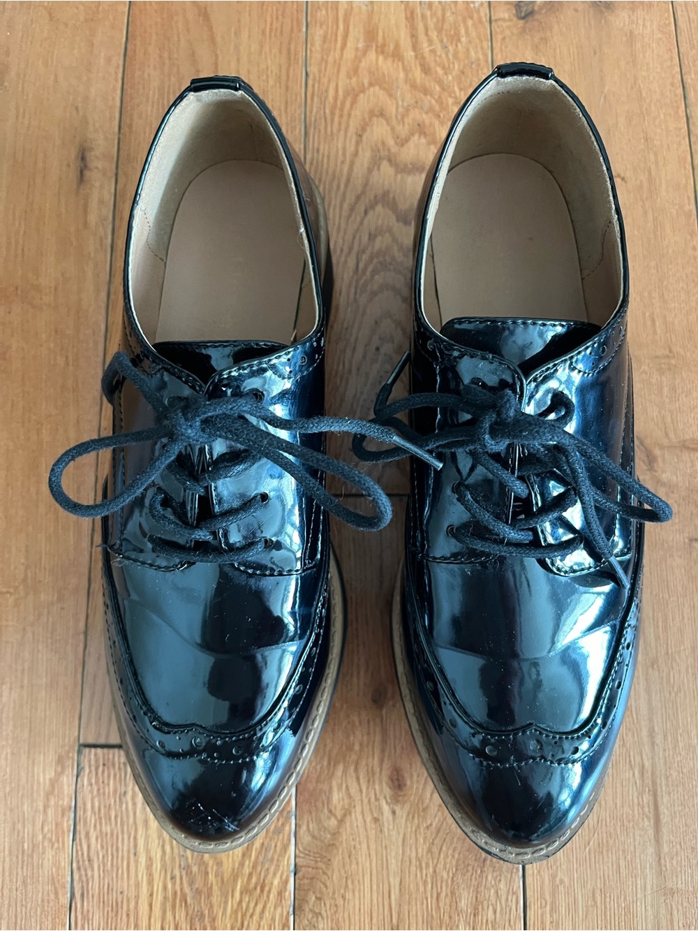 madden girl Black Patent Platform Oxfords - Size 7 - Picture 3 of 8